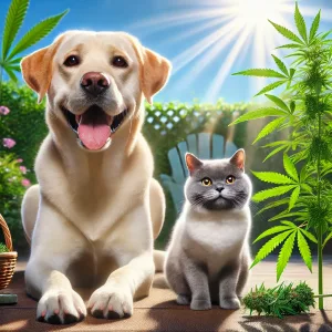 Three Best Friend - Pets and Cannabis - AI Generated